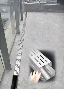 Image 1 of stainless steel drain cover narrow tile channel