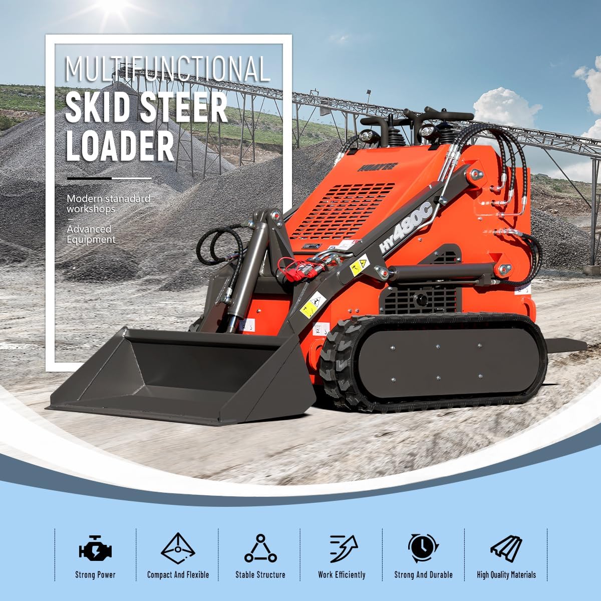 Step-by-step guide for HY480C mini skid steer review,HUAYEE HY480C specs,HY480C mini skid steer worth buying,HY480C vs other mini skid steers,HY480C tracked loader pros cons,best mini skid steer for property work - complete tutorial