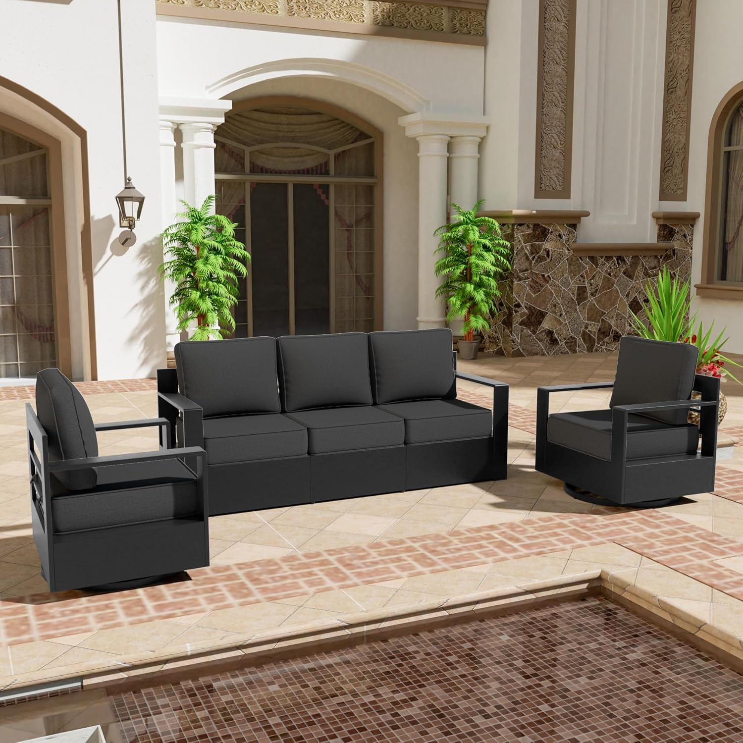 Qsoer 3-piece patio conversation set review,Qsoer patio furniture review and rating,Qsoer outdoor conversation set worth buying,Qsoer 3-piece set review pros cons,Qsoer swivel chair set review honest opinion,Qsoer aluminum patio set review verdict unboxing and complete package contents
