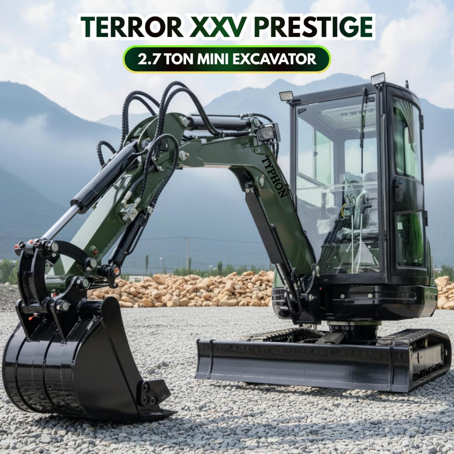 TYPHON TERROR XXV mini excavator review,TYPHON TERROR XXV vs alternatives,buy TYPHON TERROR XXV excavator,TYPHON TERROR XXV pros cons,is TYPHON TERROR XXV worth buying,best 2.7 ton mini excavator unboxing and complete package contents