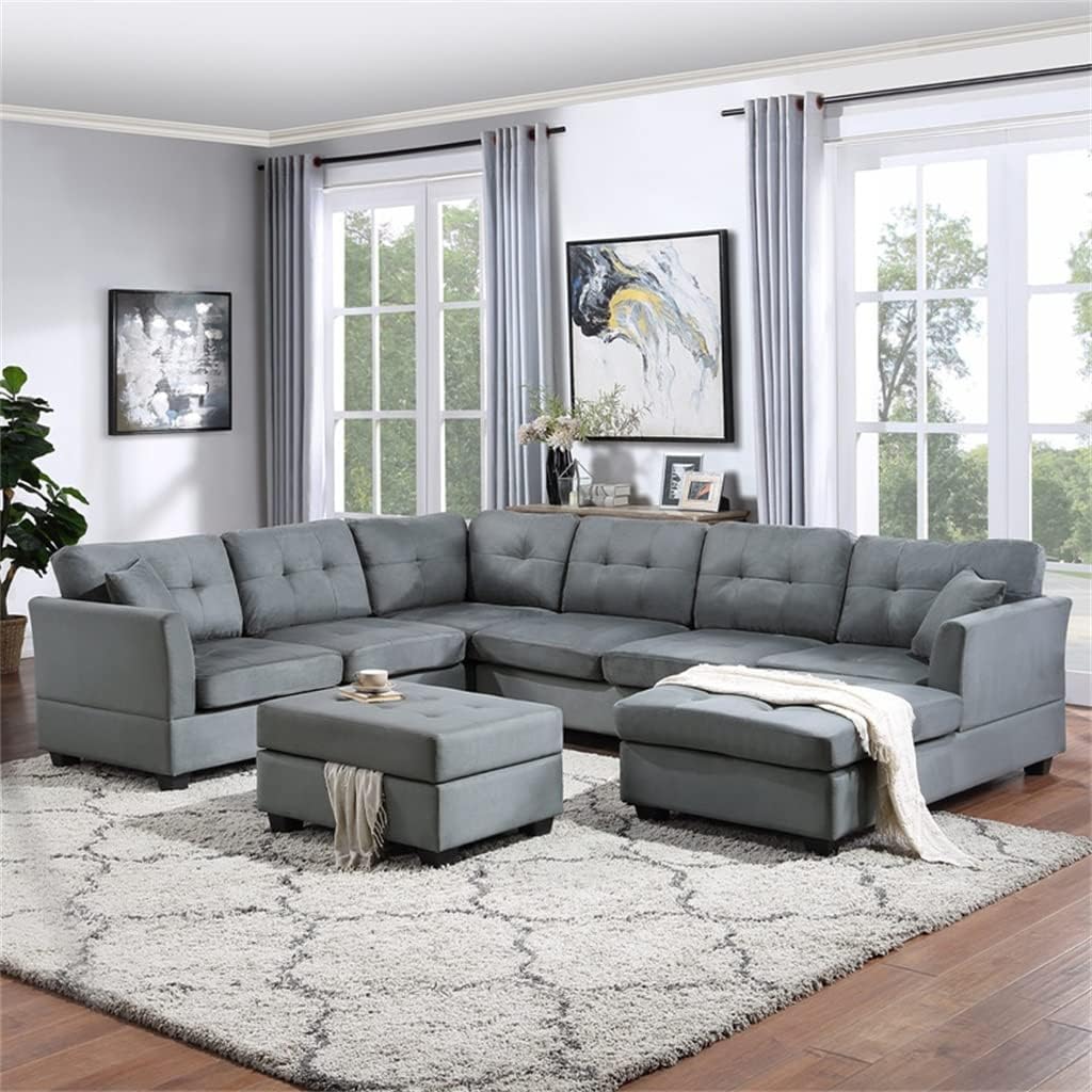 U-Style Upholstery Sectional Sofa review,sectional sofa review and rating,is U-Style sofa worth buying,U-Style sofa review pros cons,sectional sofa with storage review honest opinion,U-Style upholstery sofa review verdict unboxing and complete package contents